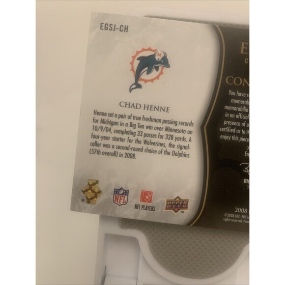 2008 Upper Deck Exquisite Collection Spectrum Gold 14/35 Chad Henne Rookie Auto - Picture 8 of 8